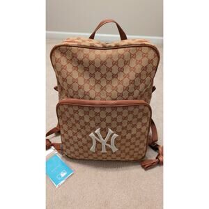Authentic Gucci x New York Yankees Monogram Backpack
